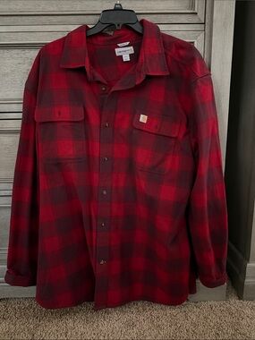 Carhartt Red and Black Buffalo Plaid Shirt Jacket